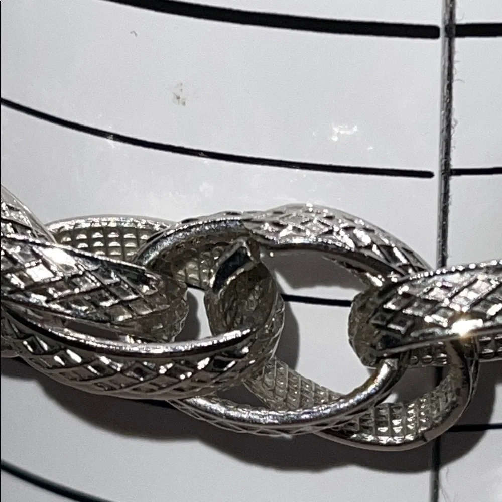 Vintage Gorgeous Silver tone Monet chunky multi link Bracelet size 6.5